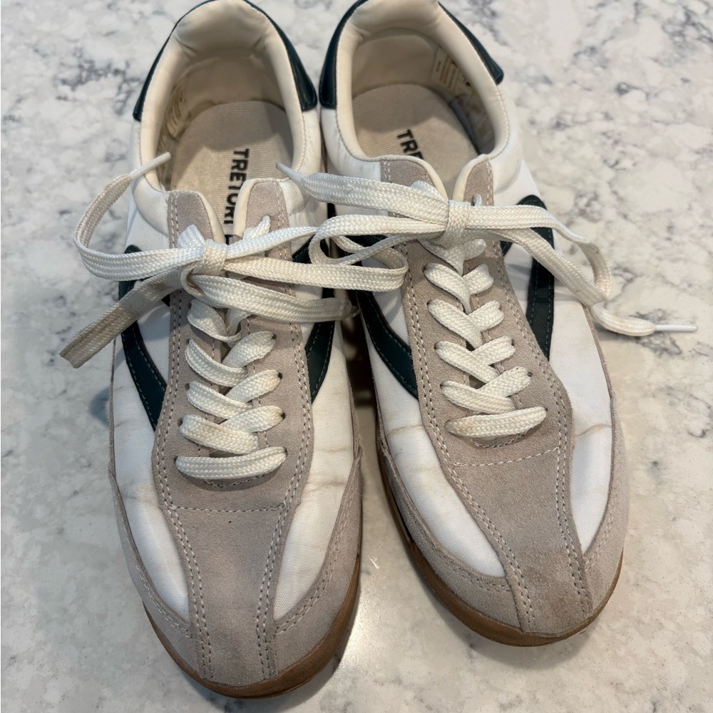 Tretorn Rawlins 2.0 Low Top Leather Textile Shoes Sneakers Womens Sz 8 M
